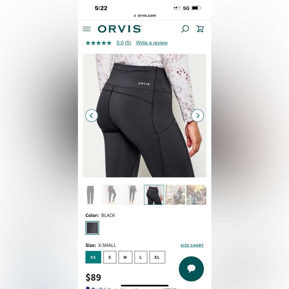 ~NWT~Still on website~Orvis Zero Limits Fitted Leggings